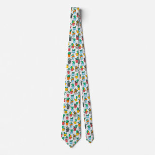 Cats in the flowerpots tie