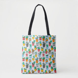 Cats in the flowerpots tote bag