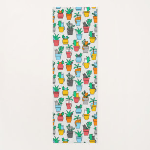 Cats in the flowerpots yoga mat