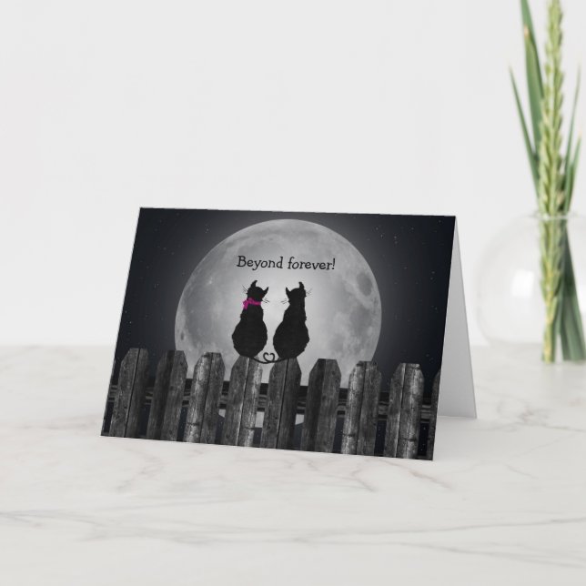 Cats in the Moonlight Holiday Card (Front)
