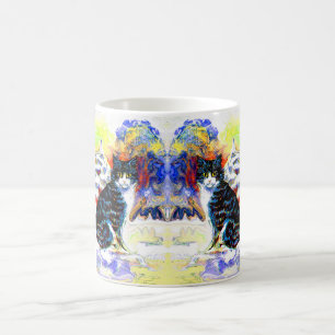 Cats in the snow art coffee mug