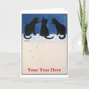 Cats in the Snow - Louis Wain Thank You Card