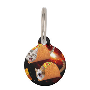 Cats inside space tacos pet tag