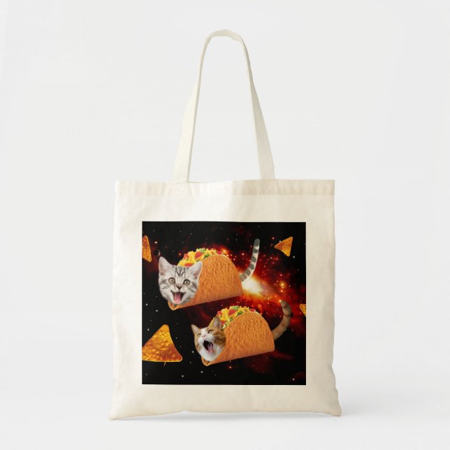 Cats inside space tacos tote bag (Front)