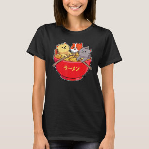 Cats Japanese Food Ramen Noodles Soup Lover T-Shirt