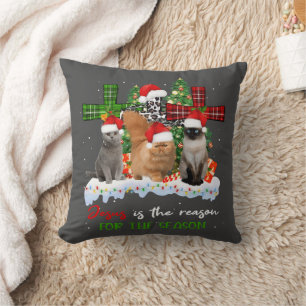 Cats Jesus Is Reason For The Season Christmas Ugly Cushion