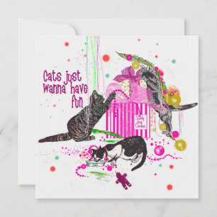 Cats Just Wanna Have Fun Christmas Card