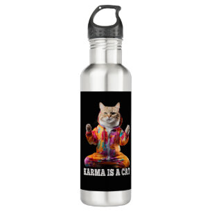 Cats , Karma is a cat, Yoga sports cat 710 Ml Water Bottle