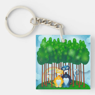 Cats Key Ring