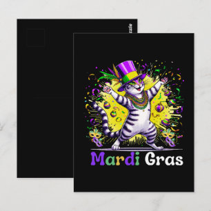 Cats Kitten Kitty Mardi Gras Festival Party Postcard