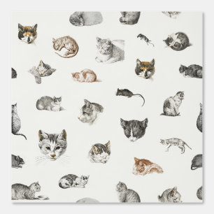 Cats Kittens Mice Cat Lady Chinoiserie Toile Wallpaper