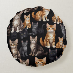 Cats & Kittens  Round Cushion