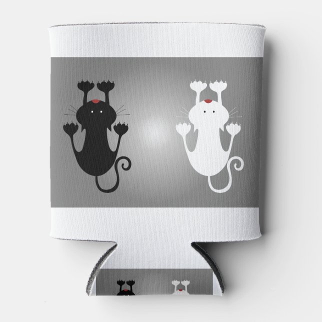 Cats Kittens The Cougars Kitten White Cat Can Cooler (Front)