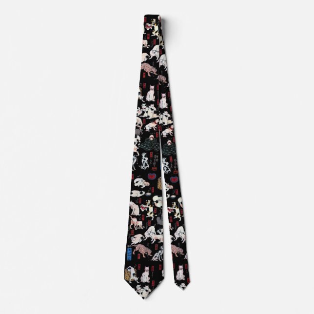 Cats, Kuniyoshi, Ukiyo-e Tie (Front)