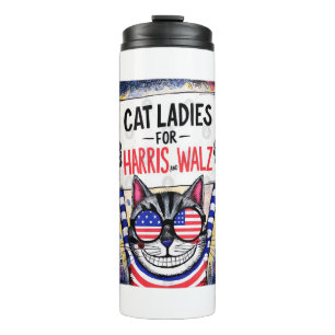 Cats Ladies for Harris Walz Thermal Tumbler