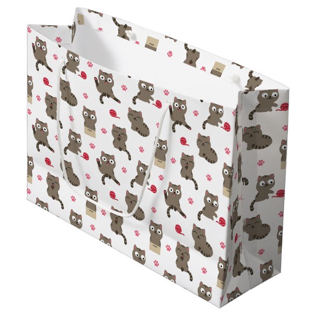 Cats Large Gift Bag (Front Angled)