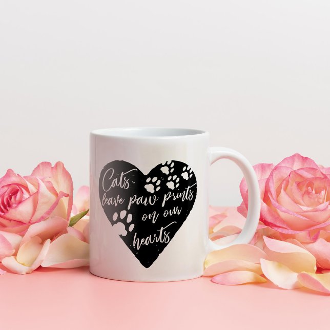 Cats leave paw prints on our hearts Pet Love Two-Tone Coffee Mug (Creator Uploaded)