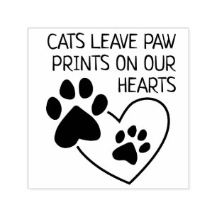 Cats Leave Paw Prints On Our Hearts Self-inking Stamp