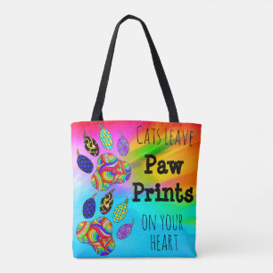 Cats Leave Paw Prints on Your Heart Tote Bag
