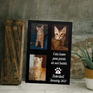 Cats Leave Pawprints   Cat Memorial Photo Collage  Print