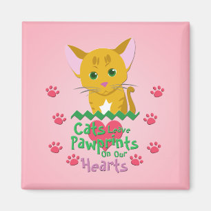 Cats Leave Pawprints Magnet