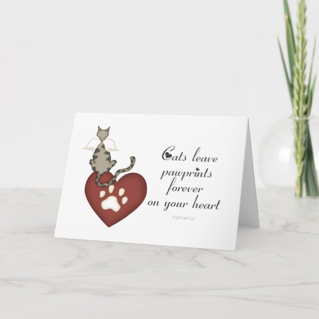 Cats Leave Pawprints On Your Heart Card (Front)