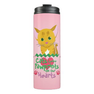 Cats Leave Pawprints Thermal Tumbler