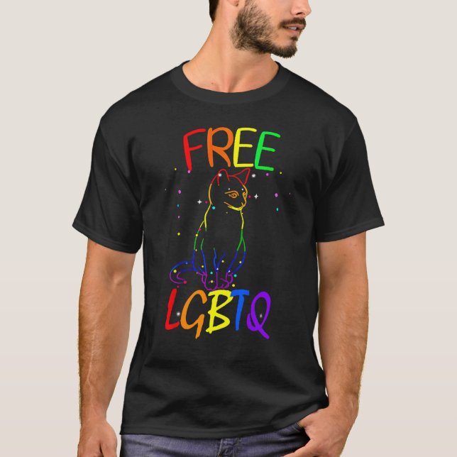 Cats LGBTQ Lesbian Prides LGBT Month T-Shirt (Front)