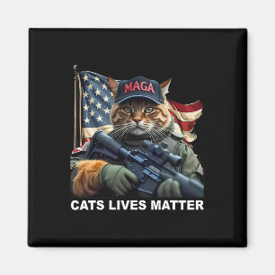 Cats Lives Problem Funny Trump 2024 Cat Magnet