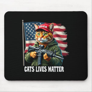 Cats Lives Problem Funny Trump 2024 Cat Voting Tru Mouse Mat