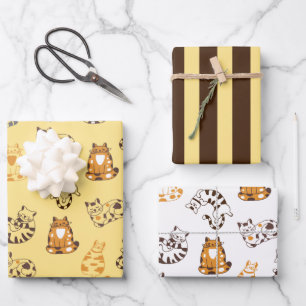 Cats Lounging Wrapping Paper Set