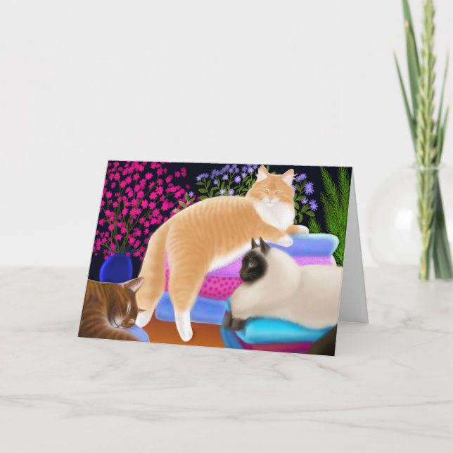 Cats Love Clean Laundry Card (Front)