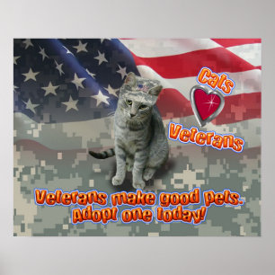 Cats Love Veterans - Poster