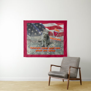 Cats Love Veterans Tapestry