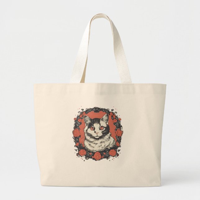 cats lover art design | cat lovers design buy now  large tote bag (Front)
