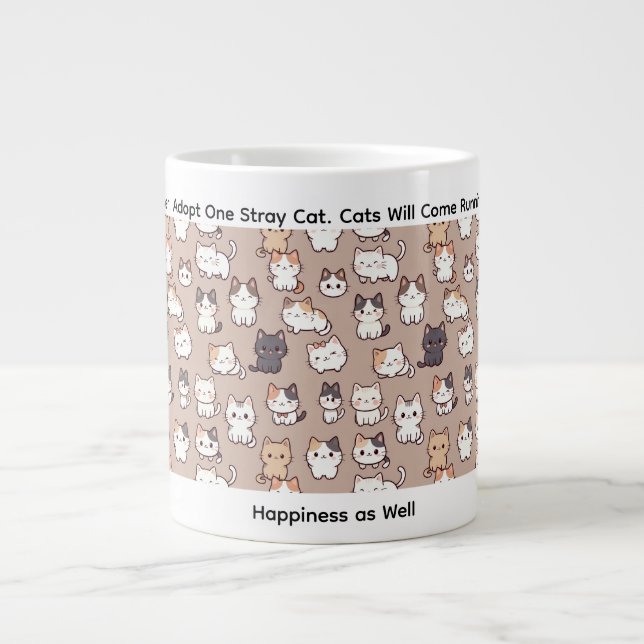Cats' Lover Funny  Large Coffee Mug (Front)