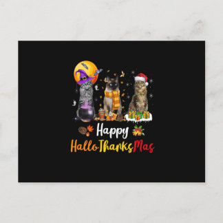 Cats Lover Halloween Thanksgiving Christmas Hallot Holiday Postcard