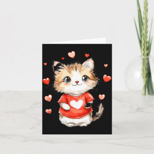 Cats Lover Heart Girls Kitten Valentine’s Day Wome Card