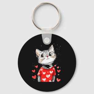 Cats Lover Heart Girls Kitten Valentine’s Day Wome Key Ring