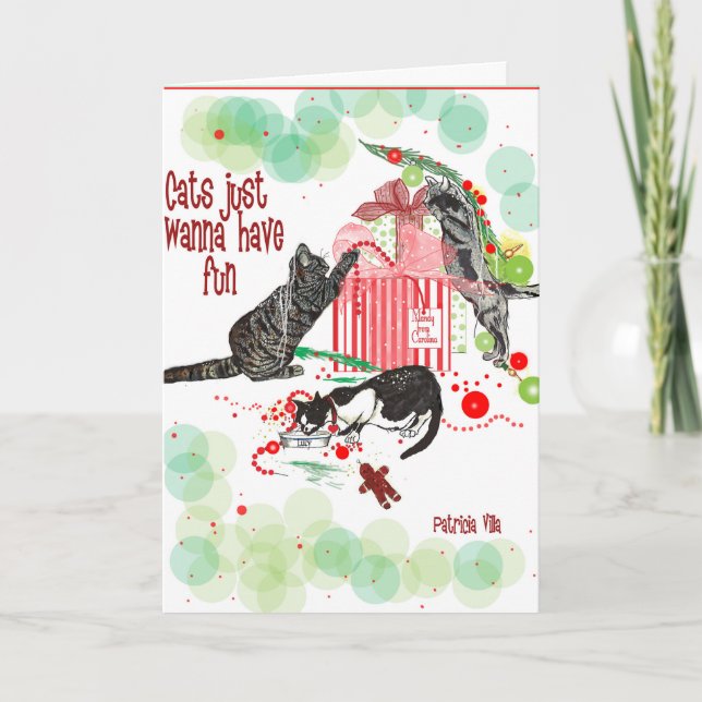cats Lovers Christmas Card (Front)