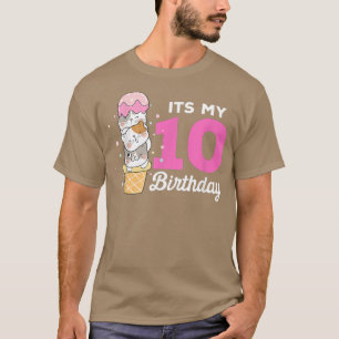 Cats Lovers Ice Cream Its My 10th Bday Party 10 Ye T-Shirt