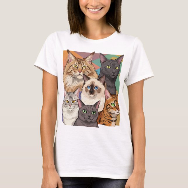 Cats lovers T-Shirt - cats gang  (Front)