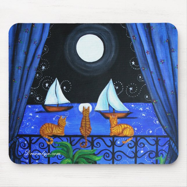 Cats Magical Night Nite Magic Mouse Mat (Front)