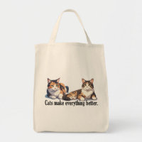 Cats Make Everything Better Adorable Tote Bag