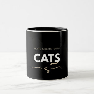 Cats Make Life Better Cute Cat Lover Two-Tone Coffee Mug