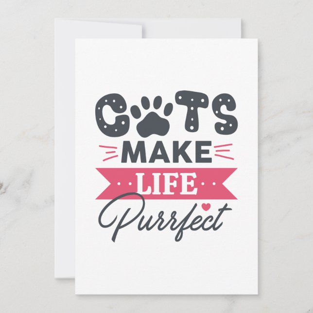 Cats Make Life Purrfect Thank You Card (Front)