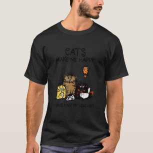 Cats Make Me Happy Humans Make My Head Hurt Cat C T-Shirt