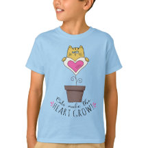 Cats Make the Heart Grow T-Shirt - Blue