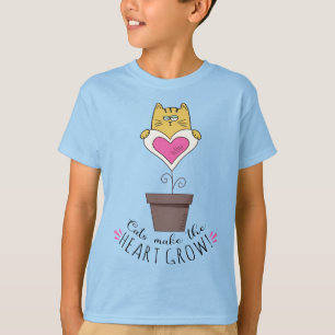 Cats Make the Heart Grow T-Shirt - Blue