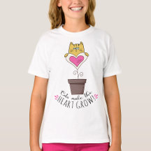 Cats Make the Heart Grow T-Shirt - White